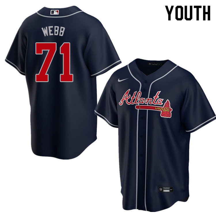 Nike Youth #71 Jacob Webb Atlanta Braves Baseball Jerseys Sale-Navy